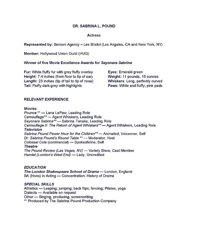 Sabrina Pound Résumé